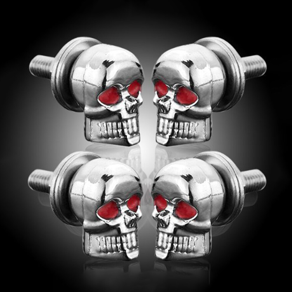 4Pcs 3D Skeleton Motorcycle License Plate Screw Fasteners With Secure Fit 8481356698653