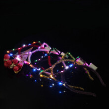 10 Stück bunte LED-Katzenohr-Haarbänder, leuchtende Partykopfband, 15x14cm
