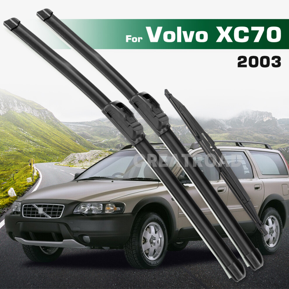 (3Pcs) Wiper Lhd&Rhd Front & Rear Wiper Blades Set For Volvo V70 Xc70 2003 Windshield Windscreen Window Brushes 6935159282806