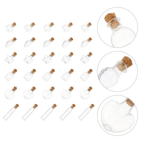 30Pcs Glasburkar Med Korkar Mångsidiga Flaskor 2