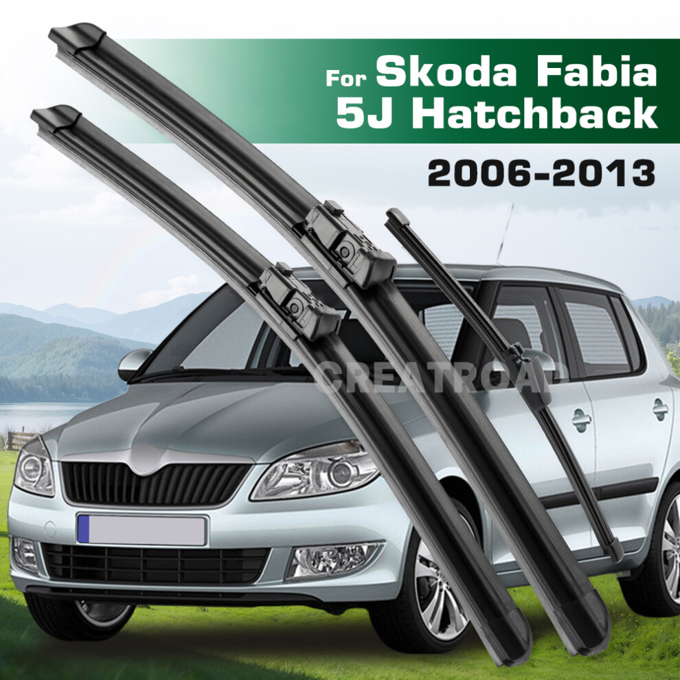 (Left Hand Drive) Wiper Lhd&Rhd Front & Rear Wiper Blades Set For Skoda Fabia 5J Hatchback 2006 - 2013 Windshield Windscreen Window 6935159282653
