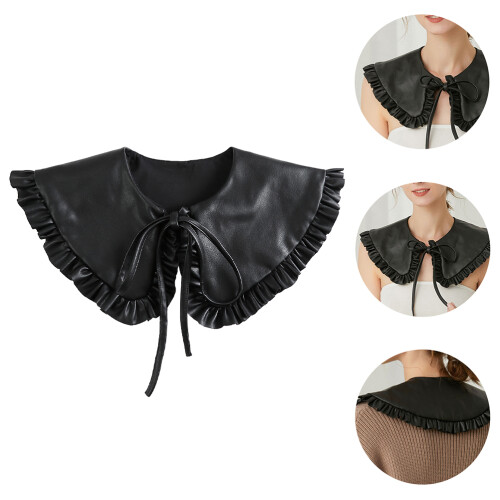 En Stycke Mode Skjortkrage I Läder Shawl 2