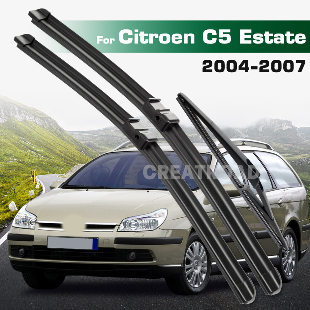 (Left Hand Drive) Wiper Lhd&Rhd Front & Rear Wiper Blades Set For Citroen C5 Estate 2004 - 2007 Windshield Windscreen Window Brushes 6935159282448