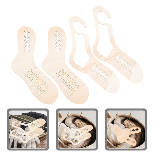2 Par Vävda Stickningssockor Sockuppspännare DIY Modeller 2