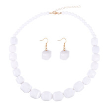 1Set Sieraden Set Wit Feest Ketting & Oorbellen Stijlvol