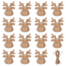20Stk DIY Rentier-Holzscheiben Für Weihnachtsdeko Und Kinderkunst