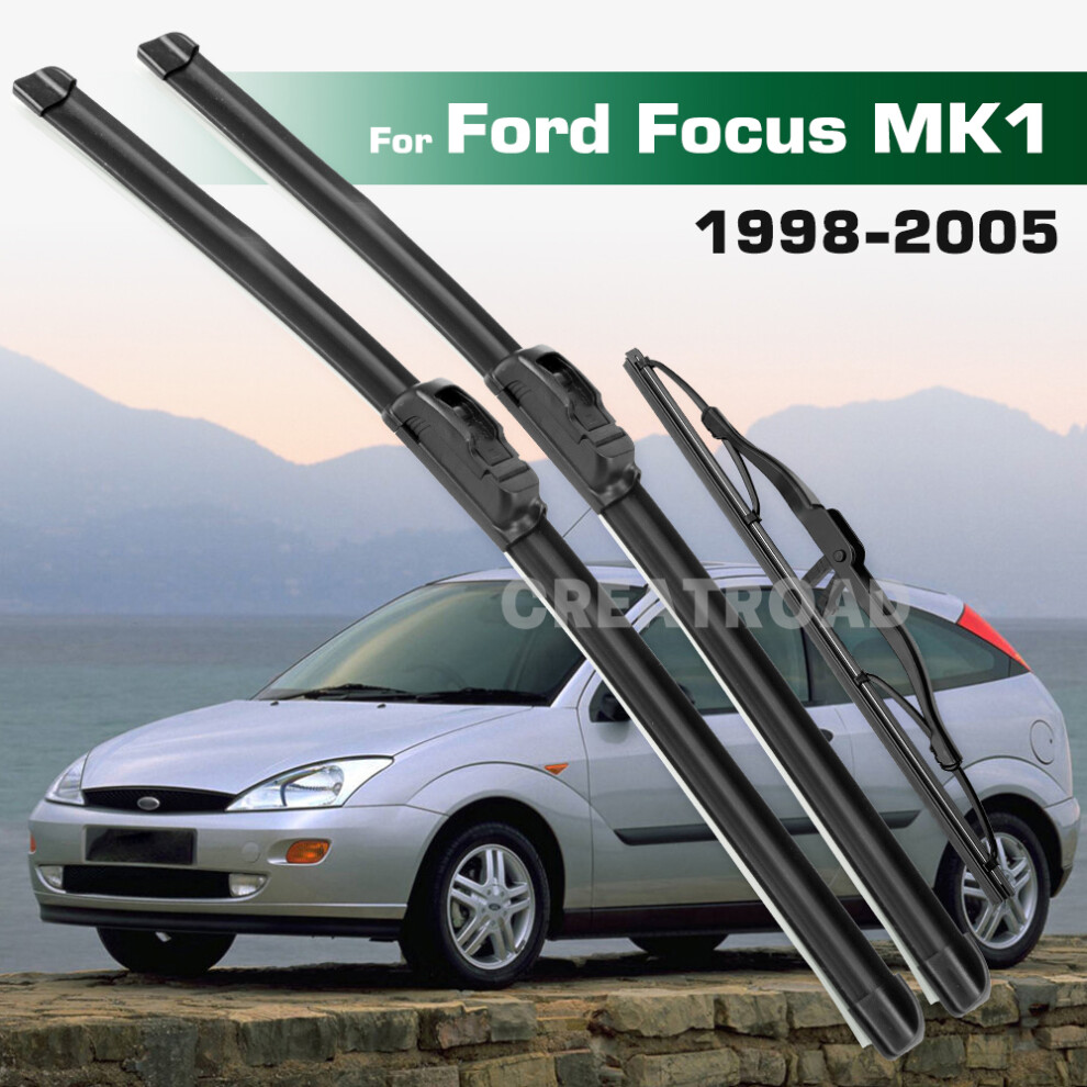 (3Pcs-1998-2005-Ford Focus Mk1) Wiper For Ford Focus Mk1 1998-2005 1999 2000 Wiper Front&Rear Wiper Blades Windshield Windscreen Window 22" 19" 11" 6935159279998