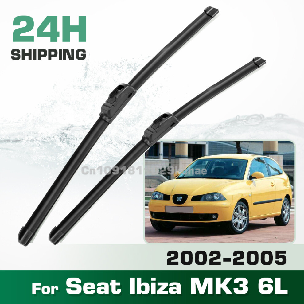 (2Pcs-2002-2005-Seat Ibiza Mk3 6L) For Seat Ibiza Mk3 6L 2002-2005 2003 2004 Lhd&Rhd Front Wiper Blades Windshield Windscreen Window Brush 21" 19" 6935159279646