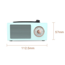 Retro Bluetooth-Schallplattenspieler Mini-Lautsprecher 3,7V 1200mAh Tragbar