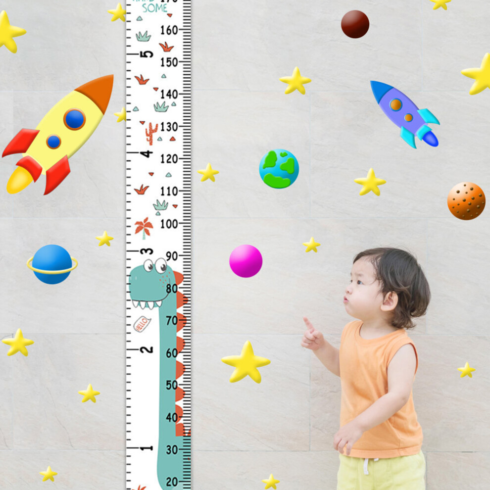 Baby Growth Wall Ruler Stickers Decals, Canvas & Wood, 20x200cm, Multicolor
