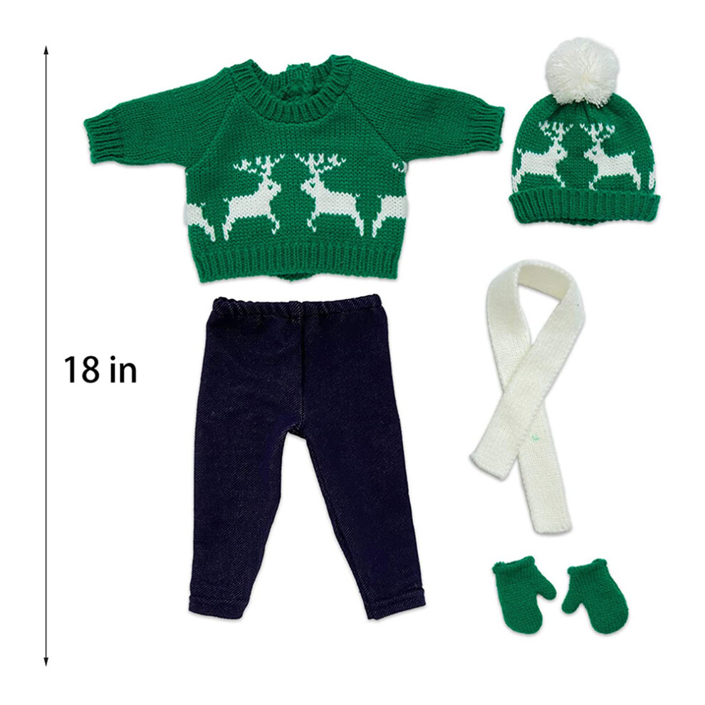 Winter Warm Outfit Set for 16-18 Inch Dolls with Scarf & Gloves