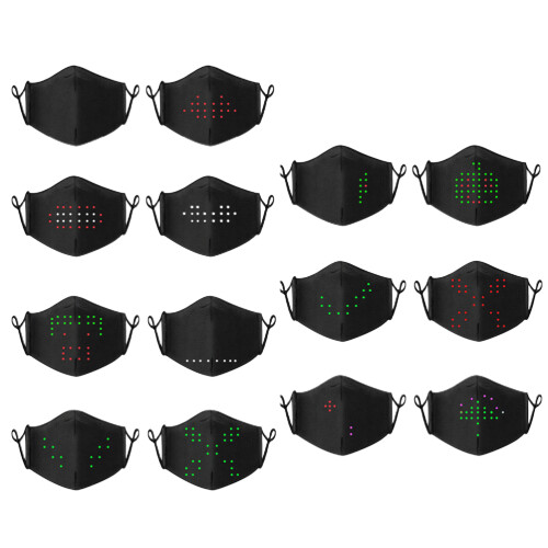 LED Voice Activated Face Cover | 17 Light Patterns | 450mAh Battery
