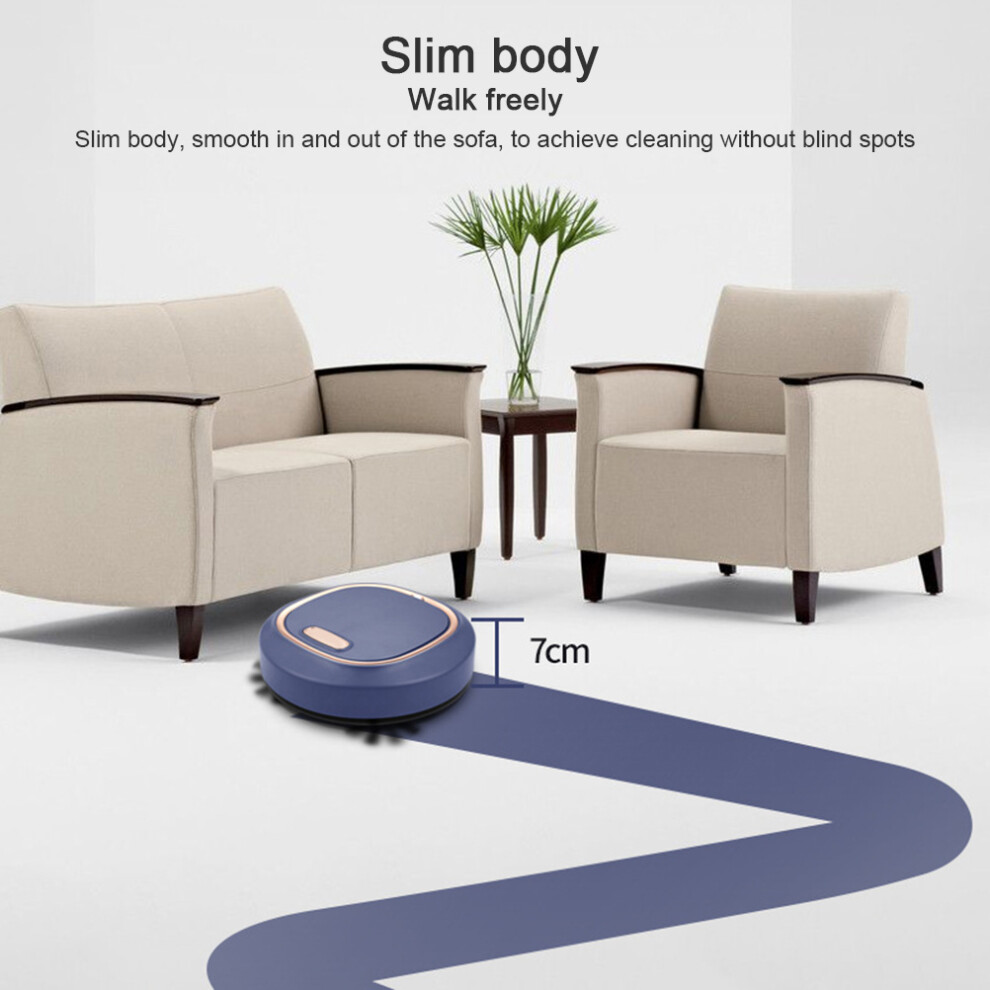 3-in-1 Robot Vacuum Cleaner 1200mAh, USB Rechargeable, Quiet Dust & Pet Hair Removal-image-OPC-PMJ6T6J-NEW