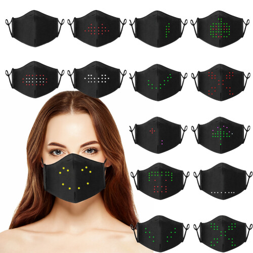 LED Voice Activated Face Cover | 17 Light Patterns | 450mAh Battery 1