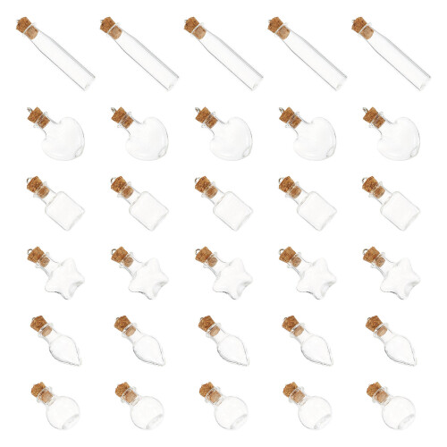 30Pcs Glasburkar Med Korkar Mångsidiga Flaskor