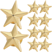 10Pcs Golden Badges Metal Pins for Clothes Hats Decor