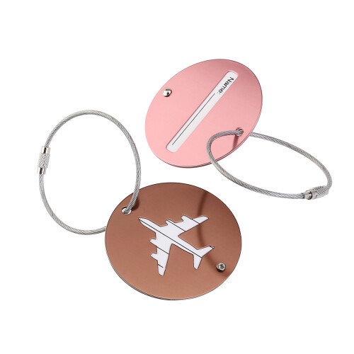 8St Aluminium Flygplansmönster Kappsäcksbricka Nyckelring 2