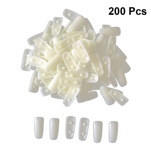 2 Förpackningar Med 200 Stycken Falska Tips Beige 2