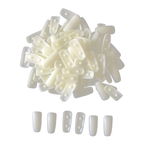 2 Förpackningar Med 200 Stycken Falska Tips Beige 1