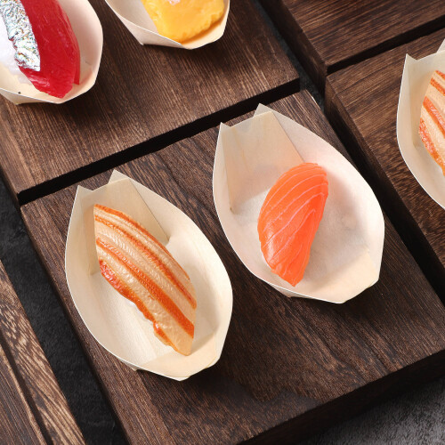 50Pcs Mini Sushiträbåt, Mini Sushi Båt, Mat Hämtningsskål 2