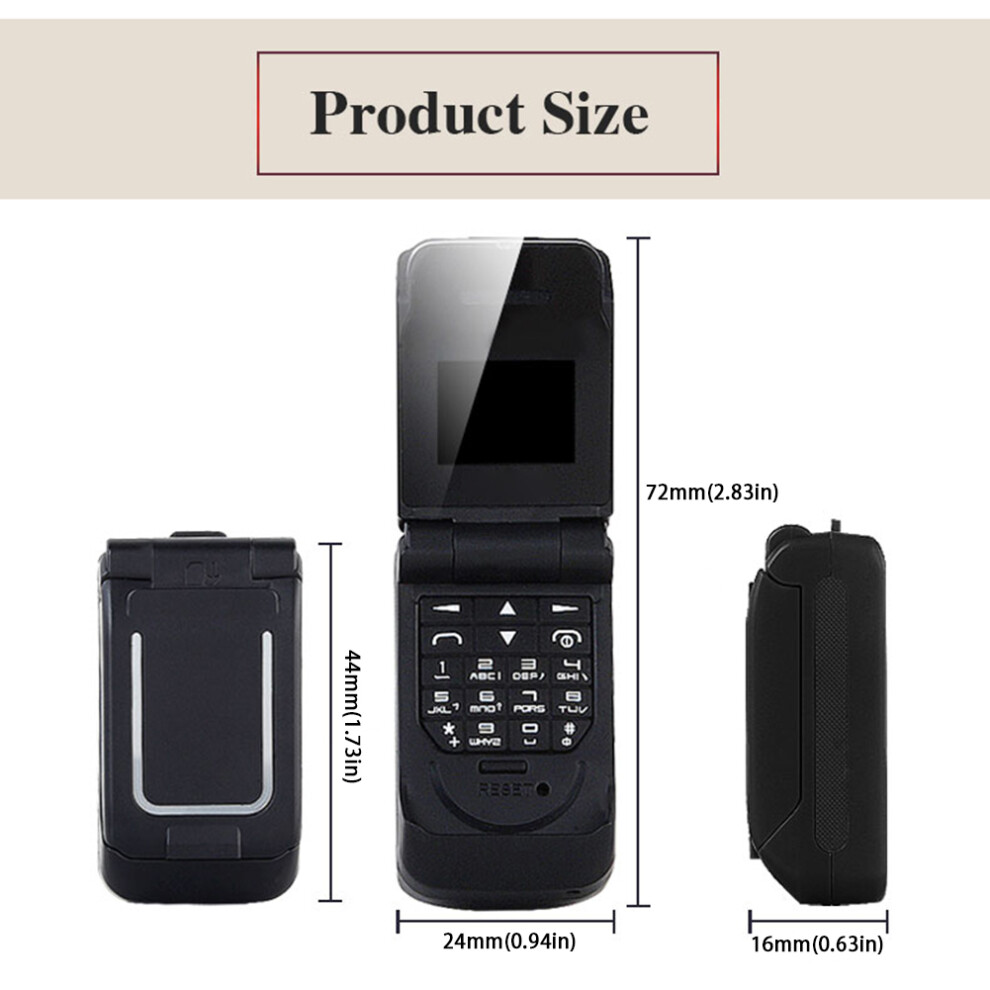 Portable Mini Flip Phone 0.66 Inch 32Mb+64Mb Magic Voice Bt Dialer 4901356707451