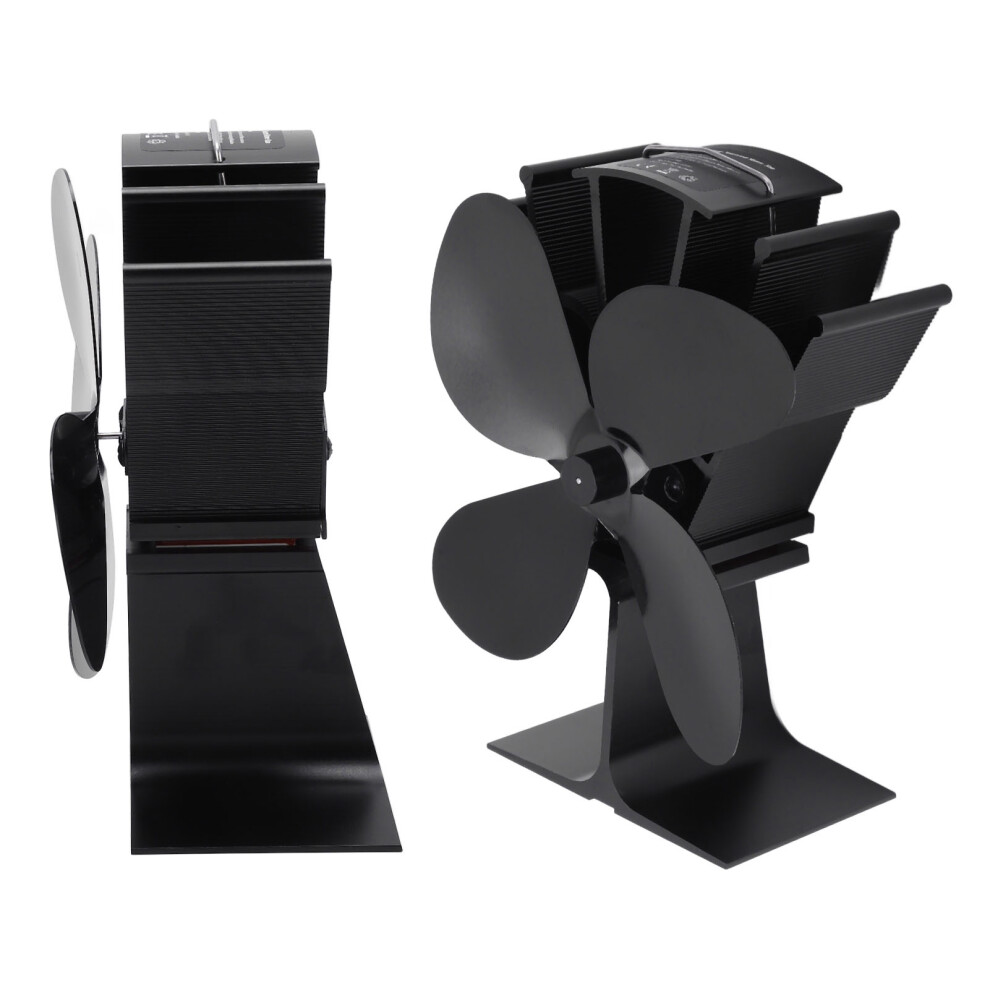 4 Blade Eco-Friendly Heat Powered Stove Fan - 21X14x8cm, Aluminium Alloy 8451356708553