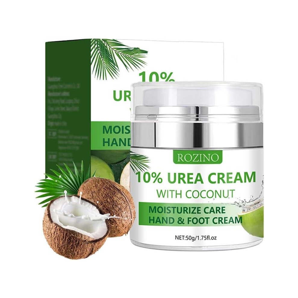 Cream Rozino Coconut With 10% Urea Foot Cracked Heel Repair For Dry Skin, Foot Moisturizer - 50G