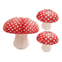3Pcs Mushroom Shape 3D Hanging Lanterns For Scene Layout Decor