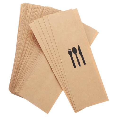 100Pcs Kraftpappers Bestickshållare För Fester