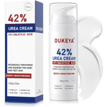OUKEYA Urea Cream 42% plus Salicylic Acid 2% | Dry to Very Dry and Rough Skin, Non-Greasy Body Lotion - 150g