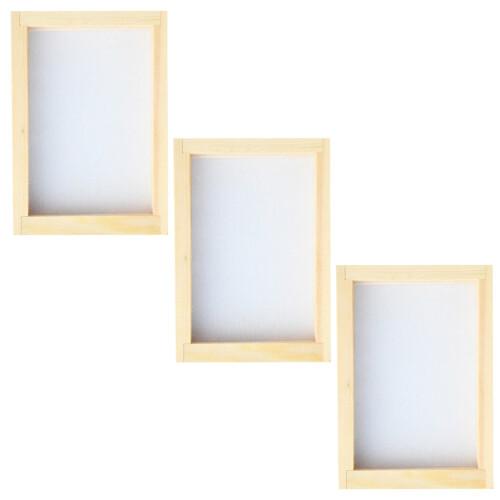 3Pcs Träslicke För Pappersframställning, Form, Ram, Silkskärm
