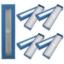 5Pcs Durable Paper Pen Gift Boxes Blue Pen Container with Clear Window