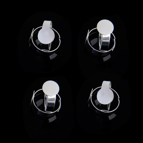 20Pcs Tom Justeringsbar Ring Med 10 Mm (Silver) 1