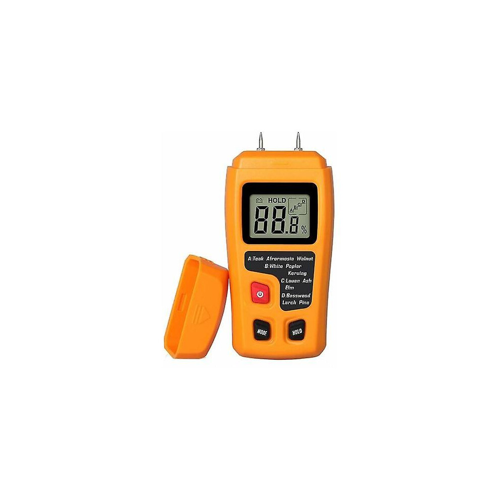 Kikidex (As Show, One Size) Portable Wood Moisture Meter Lcd Humidity Tester For Wood Moisture Detector For Firewood Paper Moisture Measuring Black/Orange