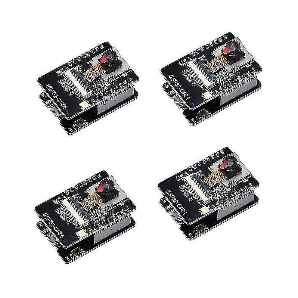 Kikidex (As Show, One Size) 4-Pack Esp32-Cam Wifi Bluetooth Board Esp32-Cam-Mb -Usb To Serial Port Ch340g With Ov2640 Camera Mo