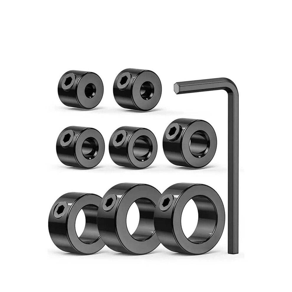 Drill Depth Stop Collar Set: Adjustable Positioner, Limit Ring, Allen Wrench For Stopper Screws, Woodworking Tool 9105992817337