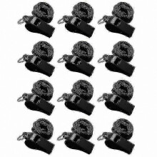 (As show, Grey) 12 Pack Colorful Whistles with Lanyards, High Decibel Loud Sound, Compact Portable Design for Sports and Referee Use