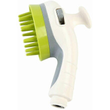 (As show, One size) Pet Combing Shower Sprayer Water Sprinkler Brush Handheld Grooming Shower Head, White