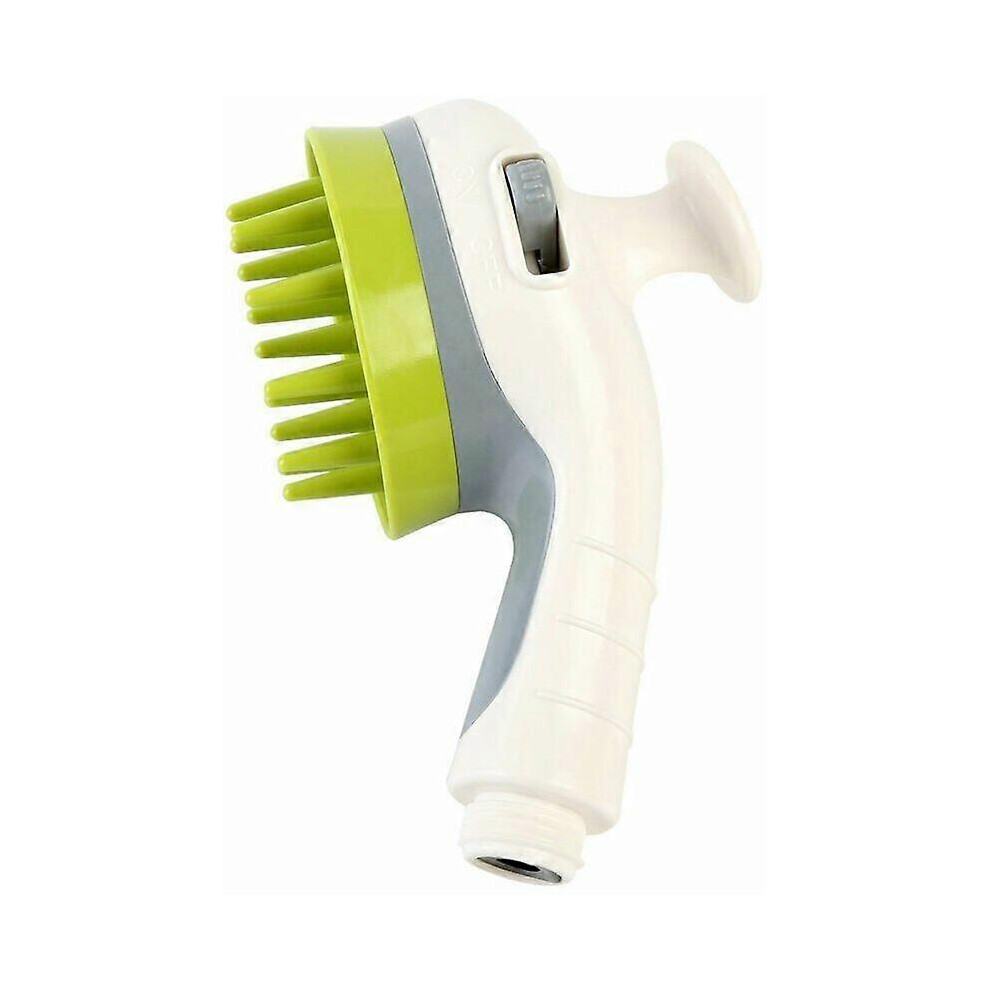 Kikidex (As Show, One Size) Pet Combing Shower Sprayer Water Sprinkler Brush Handheld Grooming Shower Head, White