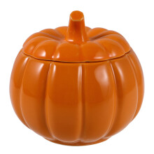Ceramic Pumpkin Tea Canister with Lid Porcelain Sugar Holder