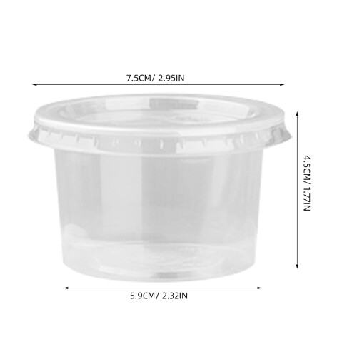 50 St 140 Ml Engångsbehållare Med Lock För Mousser Såser 2