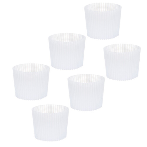6Pcs Silikonmuggtäcke, Halkfritt Ställ, Keramik, Vit