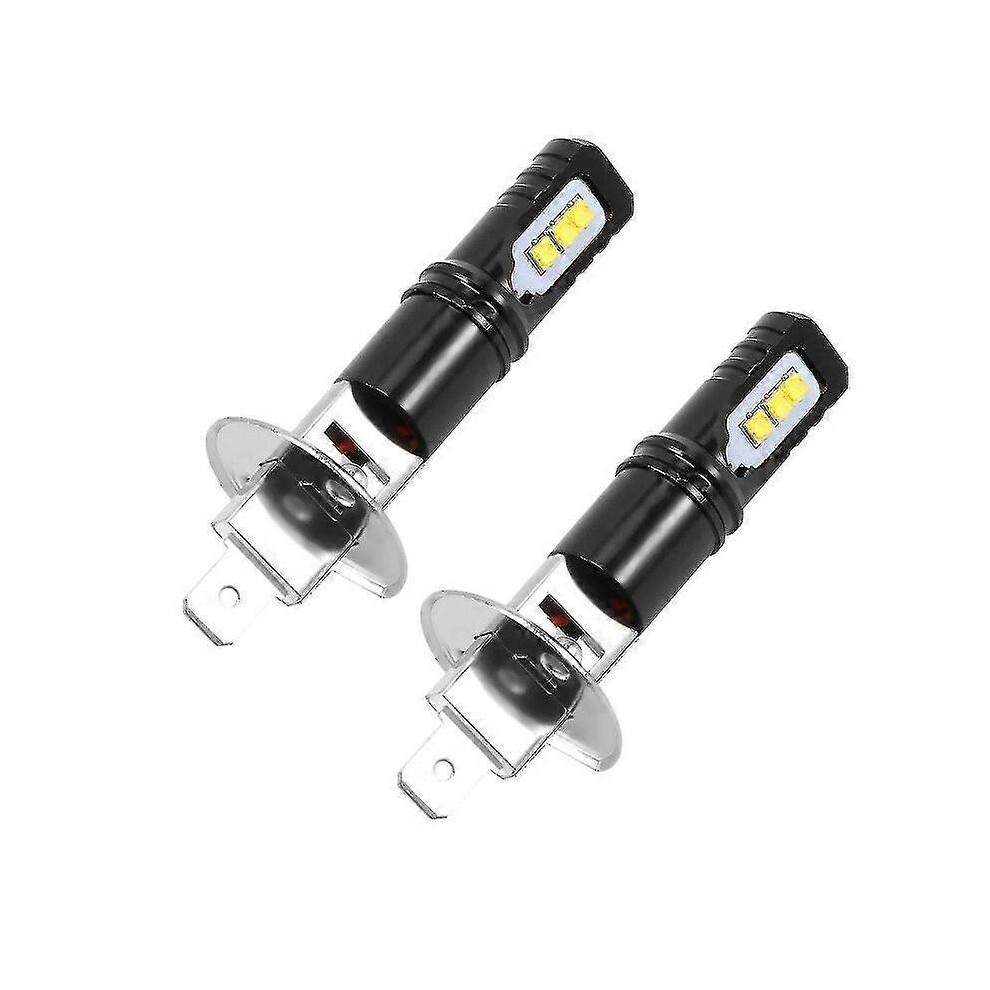 Kikidex (As Show, One Size) 2X H1 6000K Super White 6000Lm Drl Led Headlight Bulb Kit High-Beam New