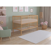 Asher Cot Bed 120x60cm with Mattress (Natural Pine)