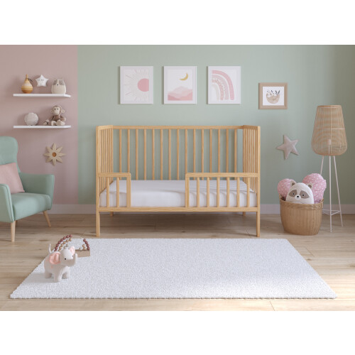 Asher Cot Bed 120x60cm with Mattress (Natural Pine) 2