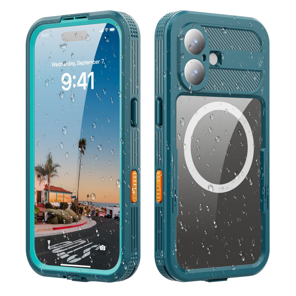 For Iphone 17 360Â° Full Body Waterproof Phone Case Blue 5061060502786