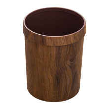 1Pc Light Brown Plastic Retro Trash Can for Home Kitchen Living Room