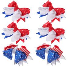 6Pcs Dag För Oberoende Stjärnflagga Mönster Hårspänne För Barn