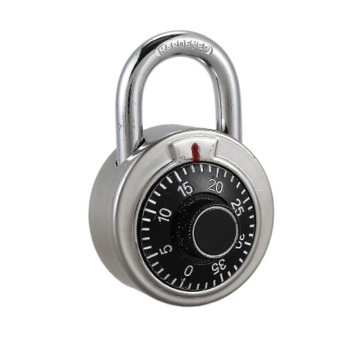 (As show, One size) Master Coded Lock 50mm With Round Fixed Dial Combination Padlock 2