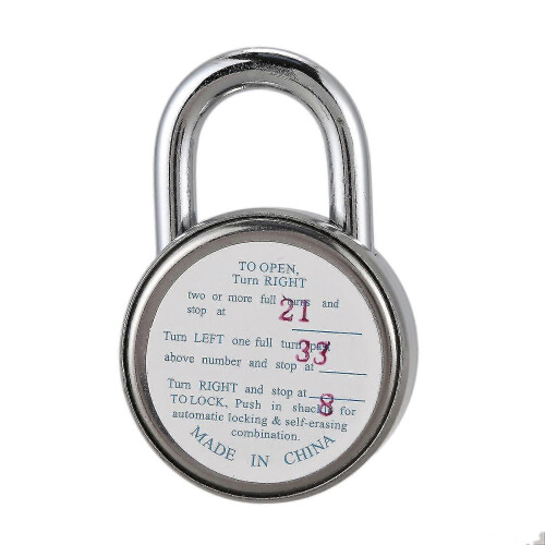 (As show, One size) Master Coded Lock 50mm With Round Fixed Dial Combination Padlock 1